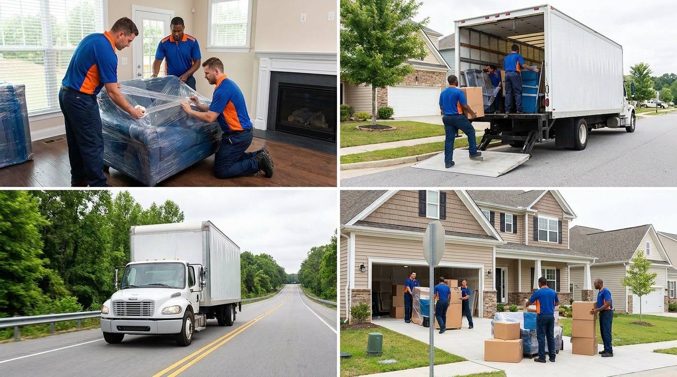 Professional moving process in Sherwood Park from packing to unloading