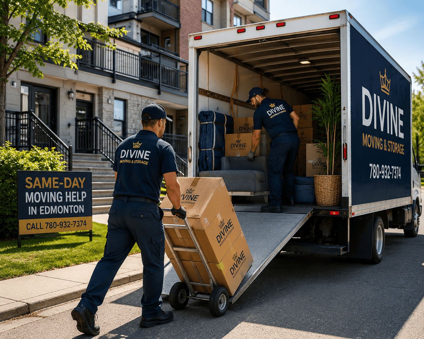 Same day movers helping with an urgent move in Edmonton